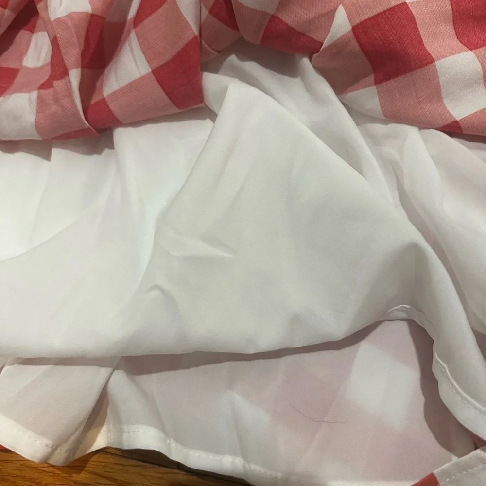 Ann Taylor Red & White Gingham Flared Sleeveless Dress Small - Picture 8 of 9